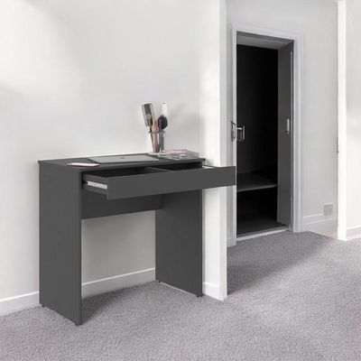 Mesa Escrivaninha Home Office Preto C- Gaveta Porta Itens Com Divisória - Pleno