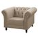 Poltrona Decorativa Couro Bege 66
