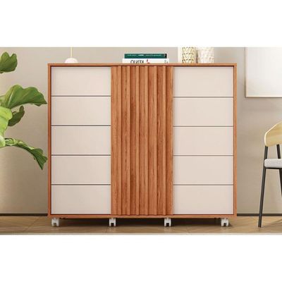 Cômoda De Quarto Pegasus C- 2 Portas E 5 Gavetas Freijo-off White - Caemmun