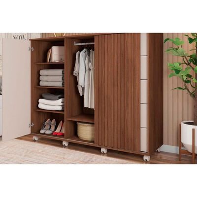 Cômoda De Quarto Pegasus C- 2 Portas E 5 Gavetas Freijo-off White - Caemmun