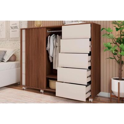 Cômoda De Quarto Pegasus C- 2 Portas E 5 Gavetas Freijo-off White - Caemmun