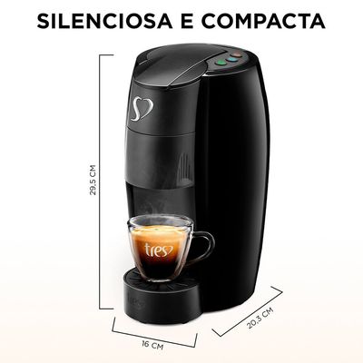Cafeteira Espresso LOV TRES 3 Corações Preta Preto / 220V