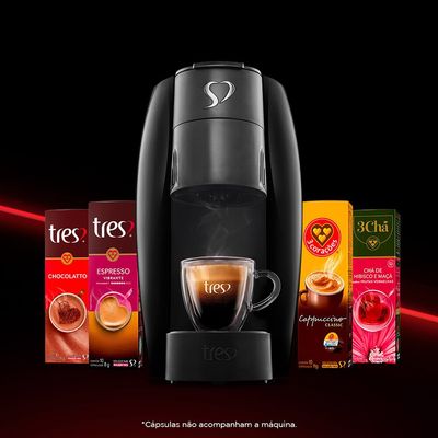 Cafeteira Espresso LOV TRES 3 Corações Preta Preto / 220V