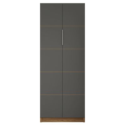 Armário Alto Escritório 2 Portas Cubic Cinza - Caemmun