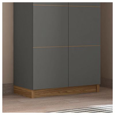 Armário Alto Escritório 2 Portas Cubic Cinza - Caemmun