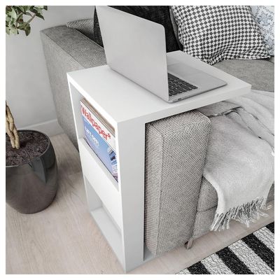 Mesa De Apoio Para Notebook e Sofá Branco Book Líder Design