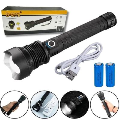 Lanterna Led XHL-P90 Super Potente Em Alumínio Com 2 Baterias Recarregaveis BM-8503