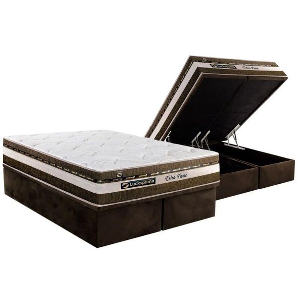 Conjunto Box Baú King: Colchão Espuma Luckspuma Masterpocket Esplendor + Base Crc Suede Brown(193x203) Conjunto Box Baú King: Colchão Espuma Luckspuma Masterpocket Esplendor + Base Crc Suede Brown(193x203)