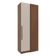 Guarda-roupa Modulado Casal Canto Reto Bartira Lugano 6 Portas 3 Gavetas 10 Prateleiras com 3 Peças Avelã/Cappuccino