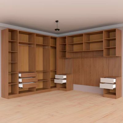 Guarda-roupa Modulado Casal Ponte 140 Lugano 12 Portas 7 Gavetas 16 Prateleiras 6 Peças Avelã/Cappuccino