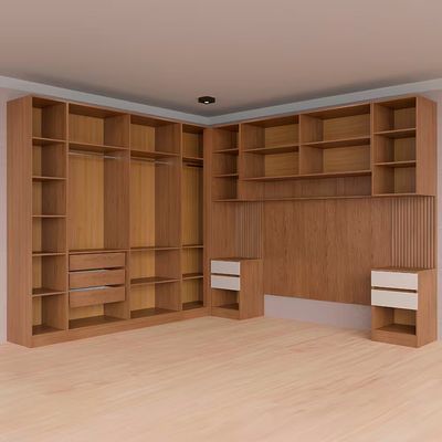 Guarda-roupa Modulado Casal Ponte 140 Lugano 12 Portas 7 Gavetas 16 Prateleiras 6 Peças Avelã/Cappuccino
