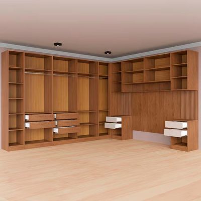 Guarda-roupa Modulado Queen Ponte 160 Lugano 14 Portas 9 Gavetas 17 Prateleiras com 7 Peças Avelã/Cappuccino
