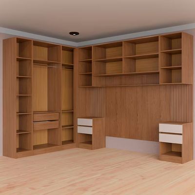 Guarda-roupa Modulado Casal Lugano 10 Portas 6 Gavetas 14 Prateleiras 6 Peças Avelã/Cappuccino