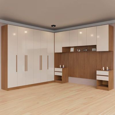 Guarda-roupa Modulado Queen Ponte 160 Lugano 12 Portas e 7 Gavetas 6 Peças Avelã/Cappuccino