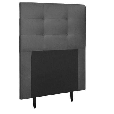 Cabeceira Estofada Cama Solteiro 90 Cm Helena Suede Cinza