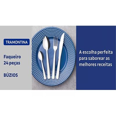Faqueiro 24 Peças Luxo Jogo Talheres Em Aço Inox Tramontina