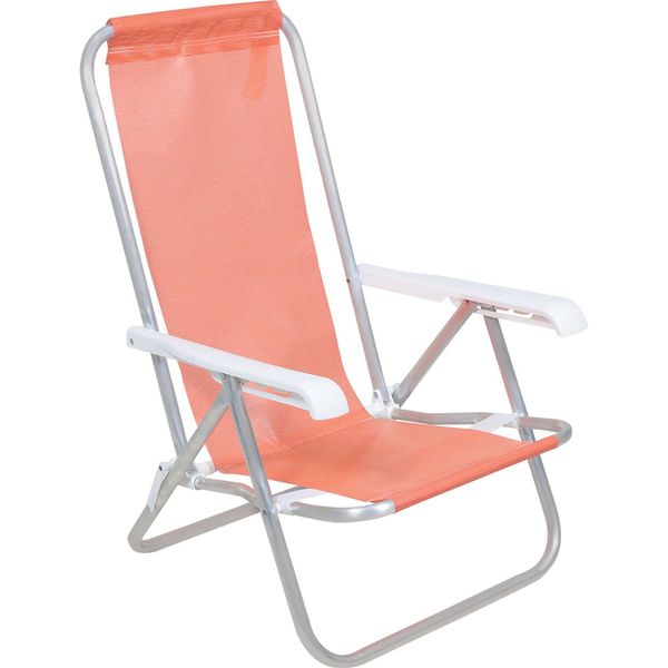 Cadeira Lazy Reclinável 4 Posições em Alumínio Coral Bel Único Cadeira Lazy Reclinável 4 Posições em Alumínio Coral Bel Único