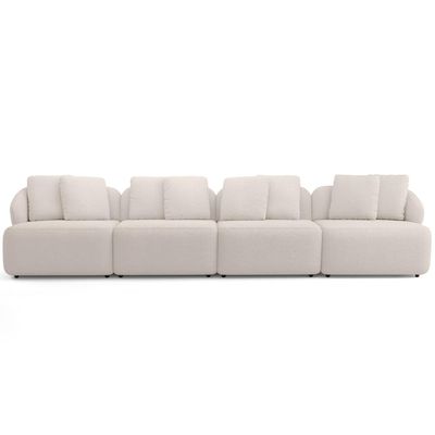 Sofá 4 Lugares Para Sala de Estar Living 314cm Arlo F04 Bouclê Bege - Lyam Decor