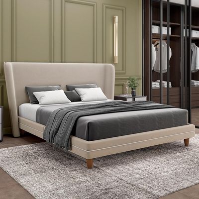 Cabeceira Cama Box Queen 160cm Nilo P05 Veludo Bege - Lyam Decor