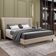 Cabeceira Cama Box Queen 160cm Nilo P05 Veludo Bege - Lyam Decor