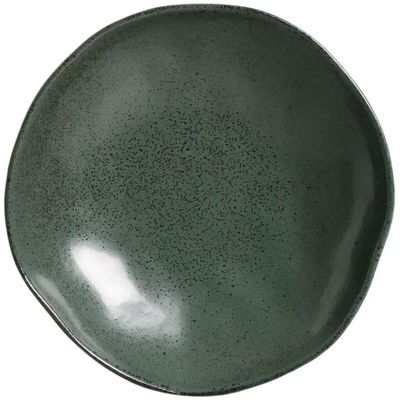 Kit Prato Raso 26,5cm e Fundo 21cm Ammi Arauco Cerâmica Porto Brasil Floral Verde 2pç