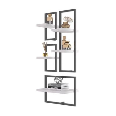 Conjunto 5 Prateleiras Industrial Branco - Pleno
