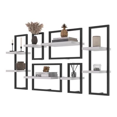 Kit De 8 Prateleiras Industrial Branco - Pleno