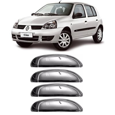 Aplique Cromado Maçaneta Renault Clio 2000 à 2019 Logan 2007 à 2013 4 Portas