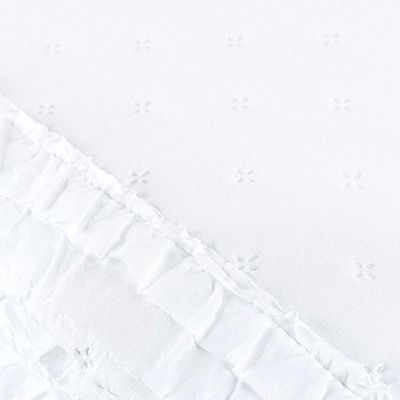 Cobre Leito Colcha Padrão Luar 3 Peças Branco - 100% Poliéster