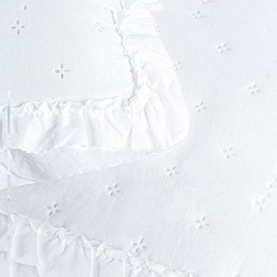 Cobre Leito Colcha Padrão Luar 3 Peças Branco - 100% Poliéster