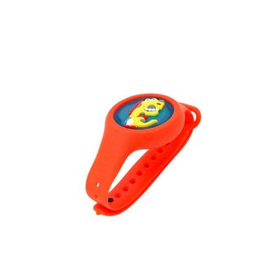 Pulseira Relogio Infantil Anti Mosquito Repelente Figurinhas Laranja