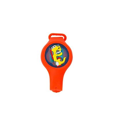 Pulseira Relogio Infantil Anti Mosquito Repelente Figurinhas Laranja