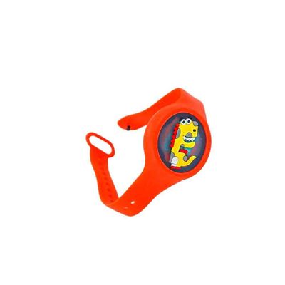 Pulseira Relogio Infantil Anti Mosquito Repelente Figurinhas Laranja