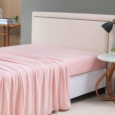 Lençol De Cima Avulso Minimal Liso King 01 Peça Malha 100% Algodão - Rose