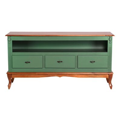 Rack Luiz Xv 03 Gavetas 1034 Laca Verde Musgo