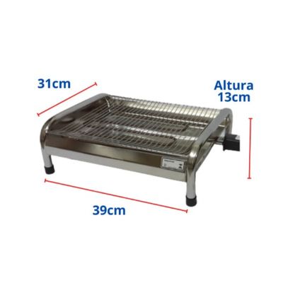 Churrasqueira Elétrica Grill Super Potente e Prática Resistência 1600w Sem Fumaça  110v- Metalrio