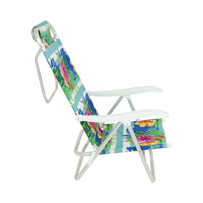 Cadeira de Praia Reclinável Sunny em Alumínio Floral Bel Único