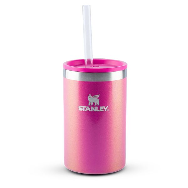 CAN COOLER STANLEY COM CANUDO EM AÇO INOXIDÁVEL 296ML ROSA DAZZLE PINK SHIMMER 08450-00