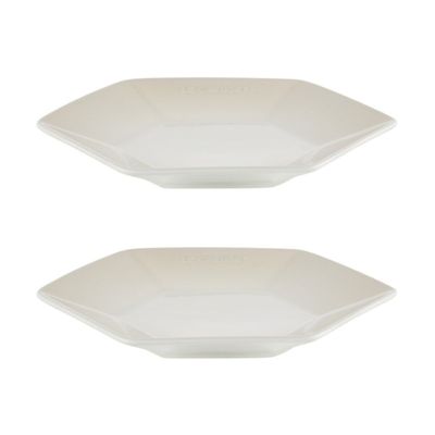 KIT LE CREUSET 2 PRATOS HEXAGON RASO EM CERÂMICA 16CM MERINGUE