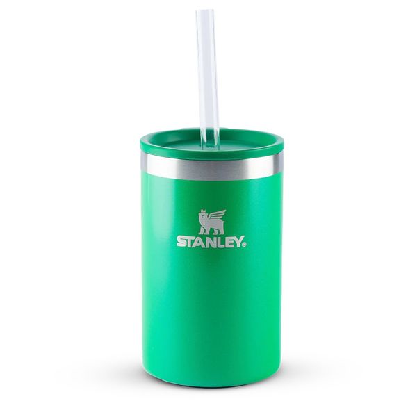 CAN COOLER STANLEY COM CANUDO EM AÇO INOXIDÁVEL 296ML VERDE CLOVER SHIMMER 08448-00