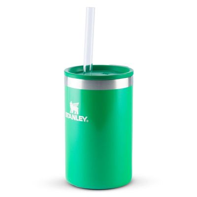 CAN COOLER STANLEY COM CANUDO EM AÇO INOXIDÁVEL 296ML VERDE CLOVER SHIMMER 08448-00