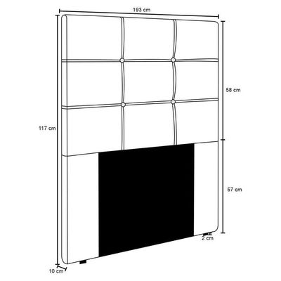 Cabeceira Cama Box Casal King 193cm D10 Esmeralda Corano Branco - Mpozenato