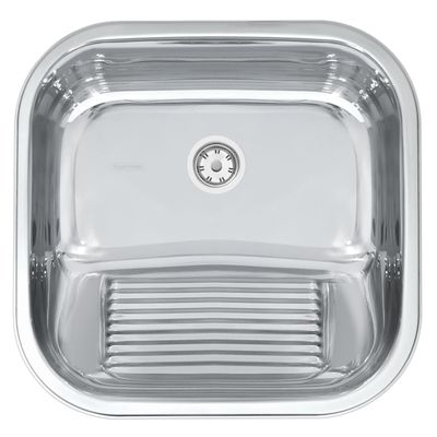 Tanque Tramontina Hera 25 L em Aço Inox Polido 40 x 40 cm com Válvula