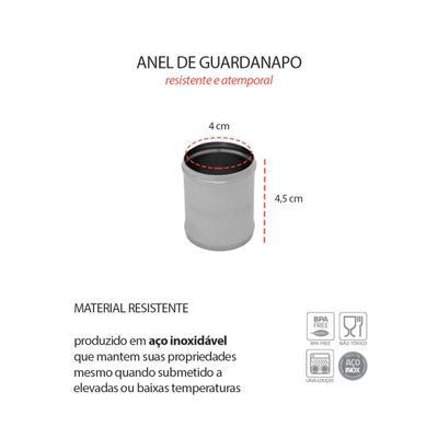 Porta Guardanapo Anel Argola Aço Inox Mesa Posta 1un