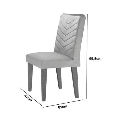Mesa De Jantar Alvorada 180cm Com 6 Cadeiras Liz Moderna Veludo Creme/off White/imbuia