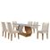 Mesa De Jantar Alvorada 180cm Com 6 Cadeiras Liz Moderna Veludo Creme/off White/imbuia