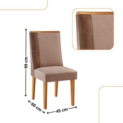 Mesa De Jantar Isadora 180cm Tampo Mdf Vidro Com 6 Cadeira Diane Linho Capuccino Off White Natural Serigueira