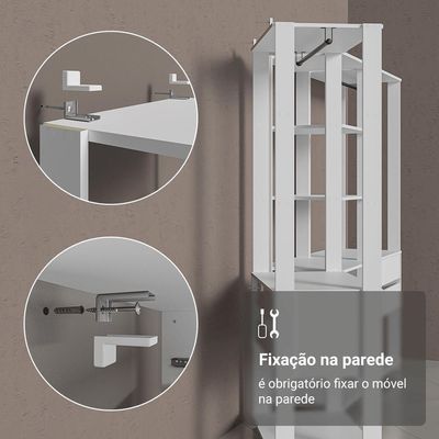 Estante Armário Multiuso Para Livros 4 Gavetas 8 Prateleiras 140cm Madesa Branco