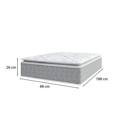 Cama Box Baú Solteiro 88 Sintético Branco Com Colchão Nazar Viscoeslástico D33 Cinza