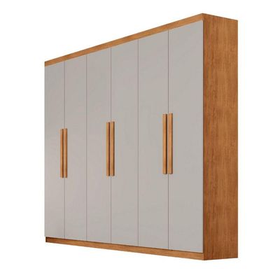 Guarda Roupa Casal Hera 6 Portas Rufato Naturalle Off White